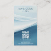 Serene Blue Abstract Beach Wedding Regirstry Informatiekaartje (Achterkant)