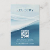 Serene Blue Abstract Beach Wedding Registry Informatiekaartje (Voorkant)