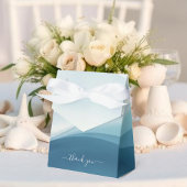 Serene Blue Abstract Wedding Favor Boxes Bedankdoosjes