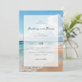 Serene Blue Beach Waves Kaart (Staand voorkant)