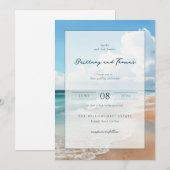 Serene Blue Beach Waves Kaart (Voorkant / Achterkant)