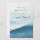 Serene Blue Beach Wedding-All In One Kaart (Voorkant)