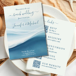 Serene Blue Beach Wedding-All In One Kaart