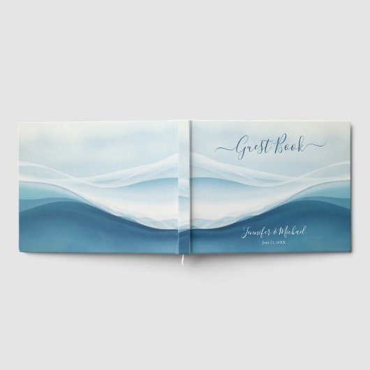 Serene Blue Beach Wedding Gastenboek (Volledig)