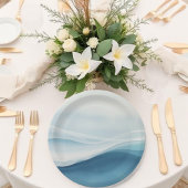 Serene Blue Beach Wedding Papieren Bordje