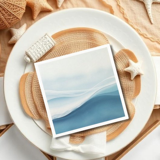 Serene Blue Beach Wedding Servet