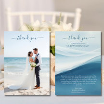 Serene Blue Beach Wedding Thank you