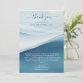 Serene Blue Beach Wedding Thank you  Kaart (Staand voorkant)