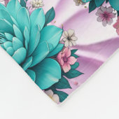 Serene Blue Blooms Fleece Deken (Hoek)