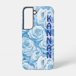 Serene Blue Blooms Samsung Galaxy Hoesje