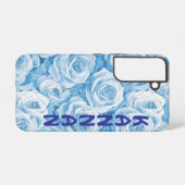 Serene Blue Blooms Samsung Galaxy Hoesje (Achterkant horizontaal)