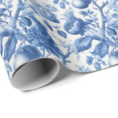 Serene Blue Botanical Tapestry Cadeaupapier (Rol Hoek)