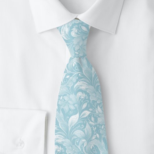 Serene Blue Botanische Batik Stropdas
