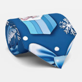 Serene Blue Christmas Wrapping Paper Pattern Stropdas (Opgerold)