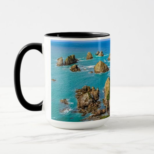 Serene Blue Coastal Nugget Point Landschapsfoto Mok (Links)