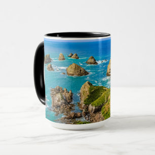 Serene Blue Coastal Nugget Point Landschapsfoto Mok