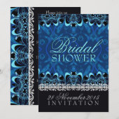 Serene Blue Eastern Tribal Batik Vrijgezellenfeest Kaart (Voorkant / Achterkant)