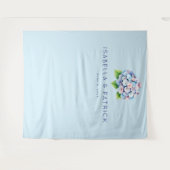 Serene Blue Floral Bouquet Wandkleed (Voorkant (horizontaal))