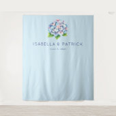 Serene Blue Floral Bouquet Wandkleed (Voorkant)