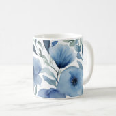 Serene Blue Floral Koffiemok (Voorkant rechts)