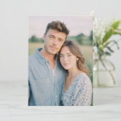 Serene Blue Floral Photo Kaart (Staand voorkant)