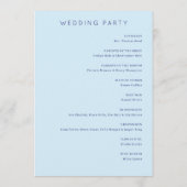 Serene Blue Floral Wedding Ceremony Programmakaart (Achterkant)