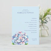 Serene Blue Floral Wedding Ceremony Programmakaart (Staand voorkant)