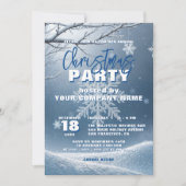 Serene Blue Frosty Elegance Kerstfeest Kaart (Voorkant)