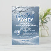 Serene Blue Frosty Elegance Kerstfeest Kaart (Staand voorkant)