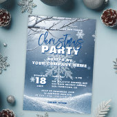 Serene Blue Frosty Elegance Kerstfeest Kaart
