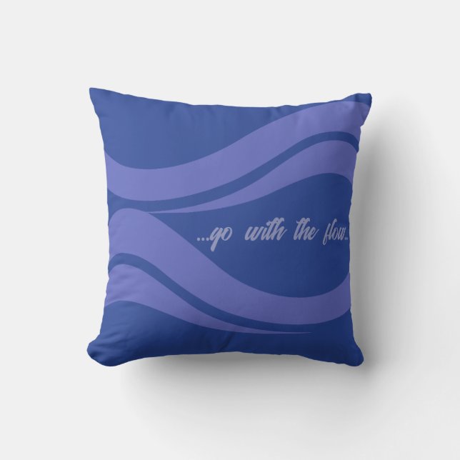 Serene Blue "Ga met de Flow" Kussen (Voorkant)