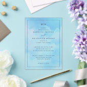 Serene Blue Gradient Wedding Invitation Acryl Uitnodigingen (Insitu (Huwelijk))