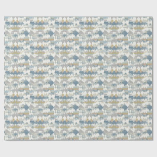 Serene Blue Gray Cloud Waves Cadeaupapier (Vlak)
