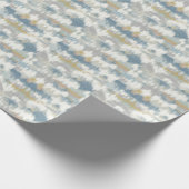 Serene Blue Gray Cloud Waves Cadeaupapier (Hoek)