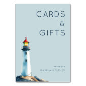 Serene Blue Minimalist Lighthouse Kaart (Achterkant)
