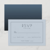 Serene Blue Minimalist RSVP Kaartje (Voorkant / Achterkant)