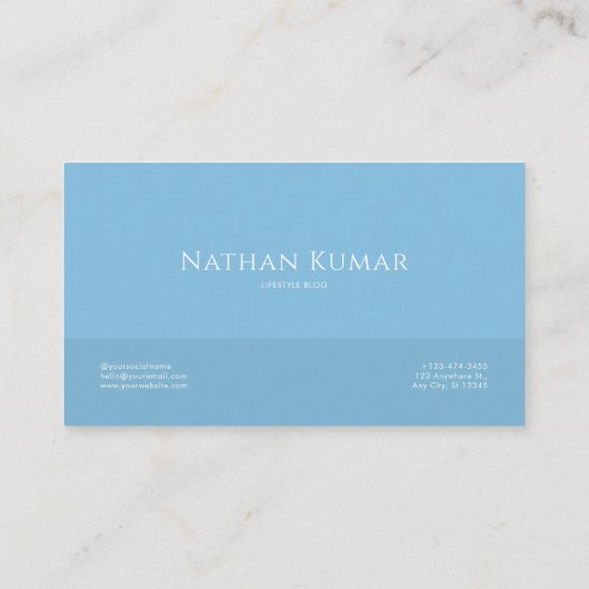 Serene Blue Mist Mountain Valley Clean Frame Visitekaartje (Achterkant)