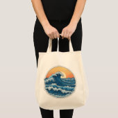 Serene Blue Ocean Waves Kustkunst Tote Bag (Voorkant (product))