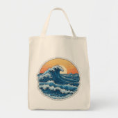 Serene Blue Ocean Waves Kustkunst Tote Bag (Voorkant)