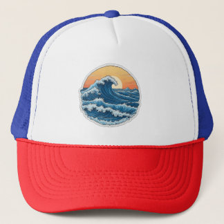 Serene Blue Ocean Waves Kustkunst Trucker Pet