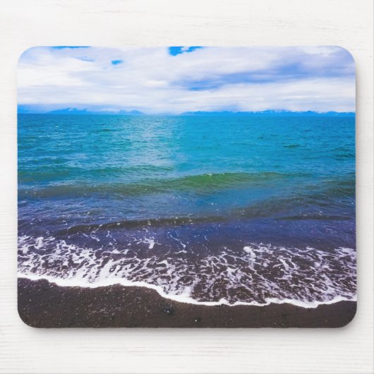 Serene Blue Ocean Waves Mousepad Muismat (Voorkant)
