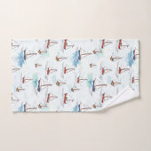 Serene Blue Red Sailing Boats op Zee Pattern Bad Handdoek (Handdoek)