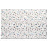 Serene Blue Red Sailing Boats op Zee Pattern Stof (Yard (91,4 cm))