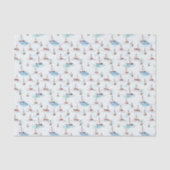 Serene Blue Red Sailing Boats op Zee Pattern Tissuepapier (Voorkant)