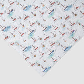 Serene Blue Red Sailing Boats op Zee Pattern Tissuepapier (Detail)