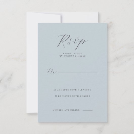 Serene Blue RSVP Card Kaartje (Voorkant)