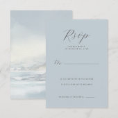 Serene Blue RSVP Card Kaartje (Voorkant / Achterkant)