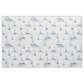 Serene Blue Sailing Boats op Zee Pattern Stof (Fat Quarter)