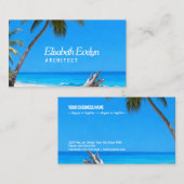 Serene Blue Shore with Palms g876 Visitekaartje (Voorkant / Achterkant)