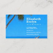 Serene Blue Shore with Palms t321 Visitekaartje (Achterkant)